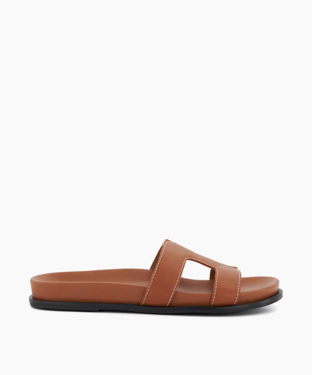 Brown slip on sandals online