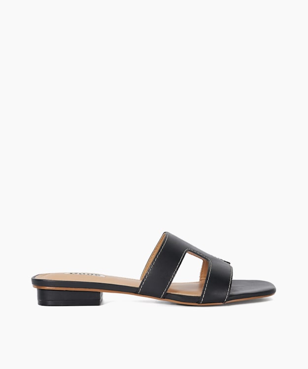 Dune London loopy slip on flat sandals in black