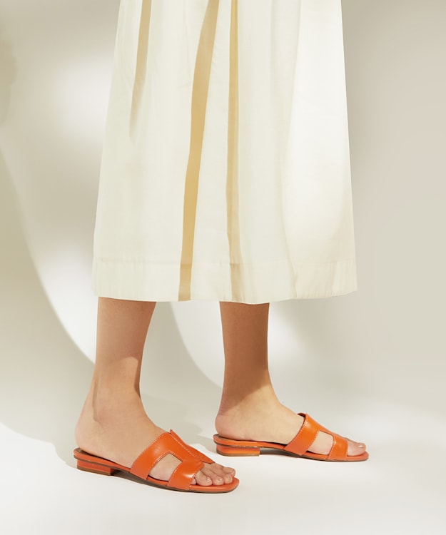 Loupe Orange Smart Slider Sandals Dune London