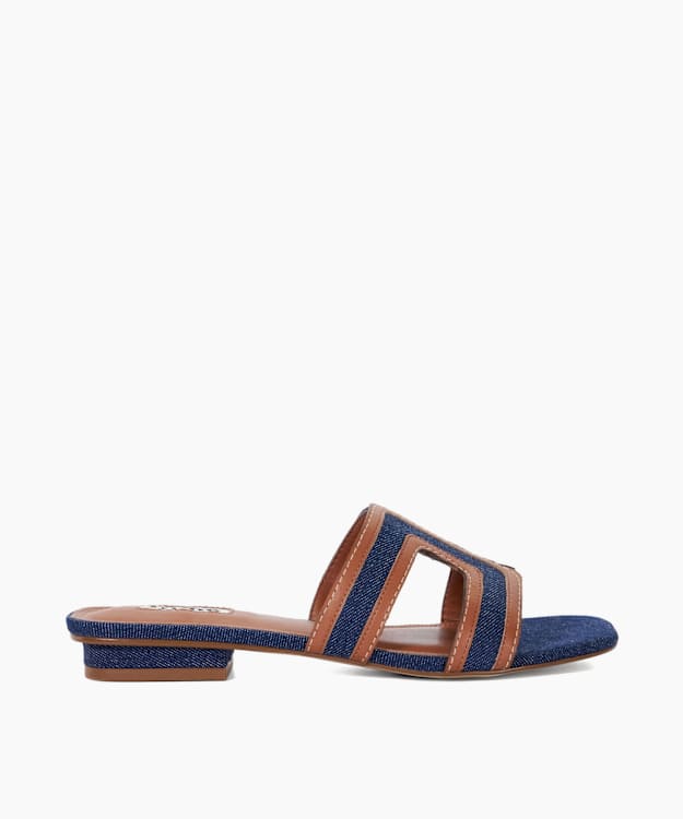 Leather Block Heel Sliders, Dune London