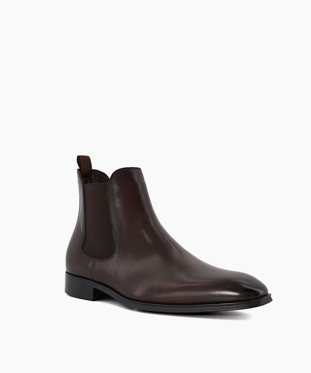 Mandatory Dark Brown Leather Chelsea Boots Dune London