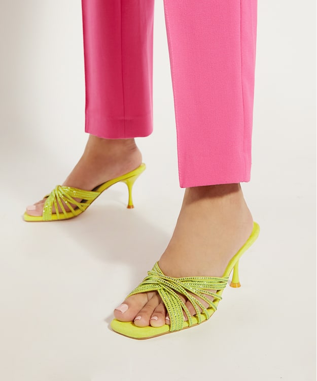 Lime green outlet kitten heels