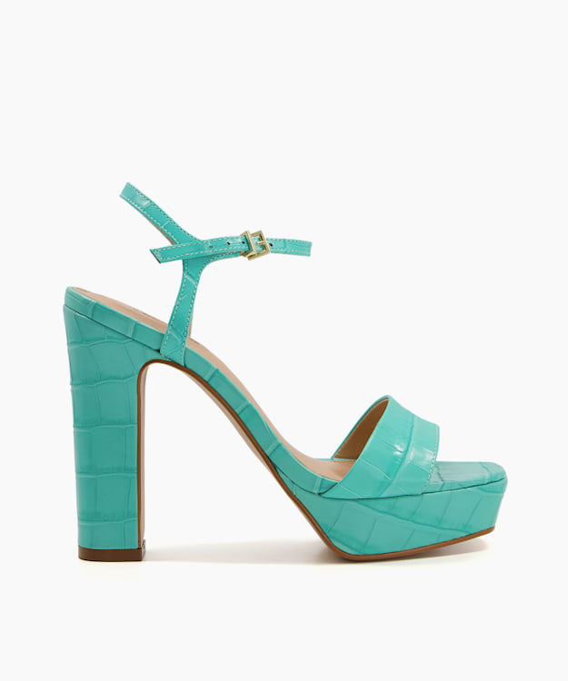 Turquoise block heel store shoes