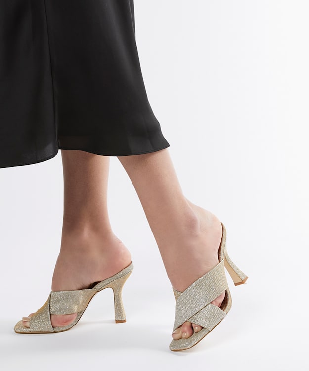 Dune hot sale gold mules