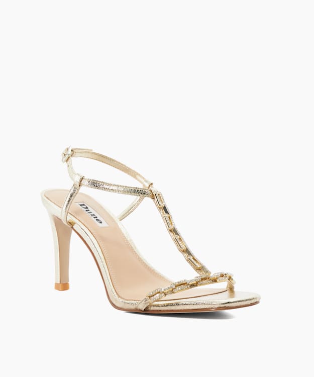 Millionaire Gold Multi Crystal High Heeled Sandals Dune London