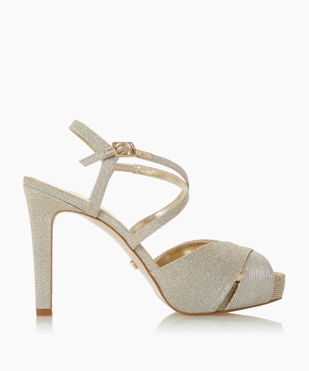 dune gold platform heels