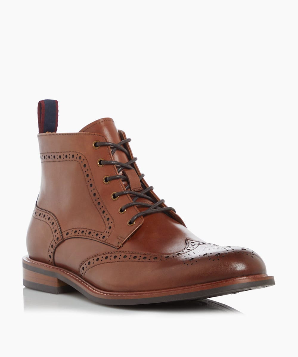 dune brown brogue boots