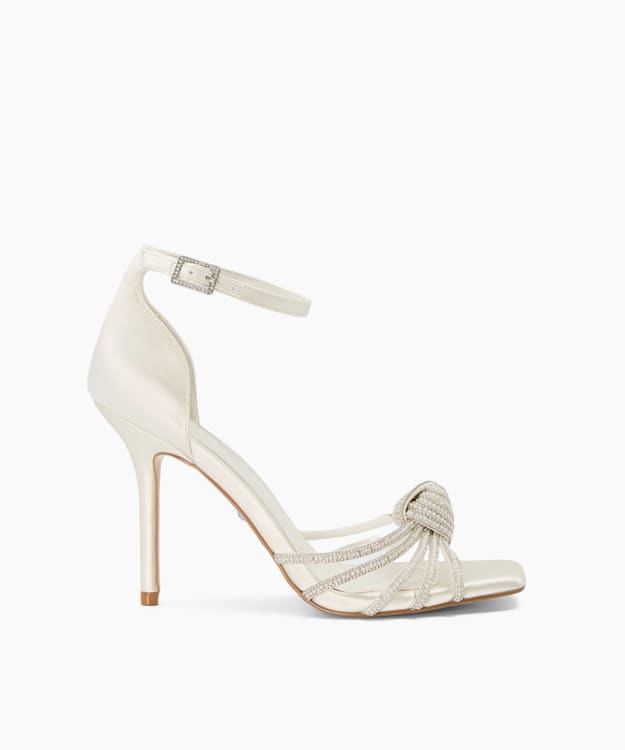 Morella Ivory Diamante Detail Ankle Wedding Shoes Dune London