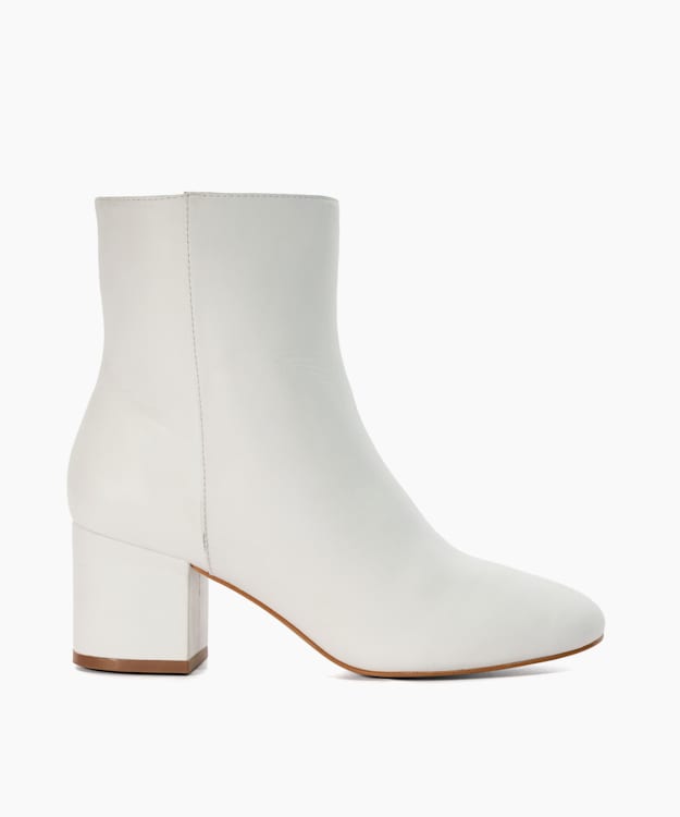 Ottack Ecru Block Heeled Ankle Boots Dune London