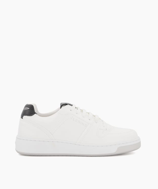 Palmm WHITE-SYNTHETIC, Grape-Leather Lace-Up Trainers | Dune London