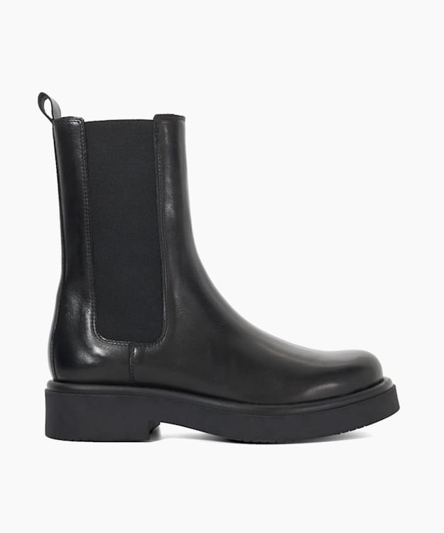 Palmo Black Chunky Leather Chelsea Boots Dune London