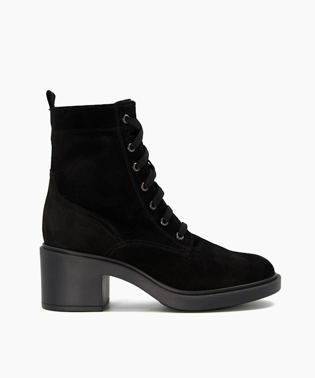 Womens black suede cheap lace up boots