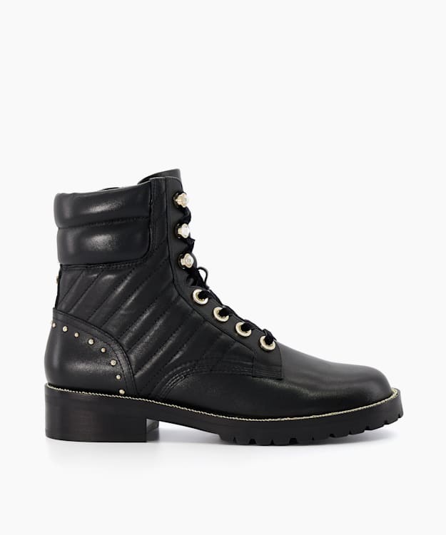 Studded Lace Up Ankle Boots — YELLOW SUB TRADING