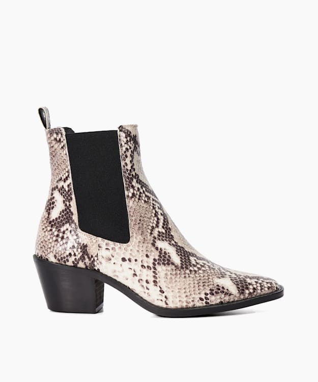 Dune quarter outlet snakeskin chelsea boots