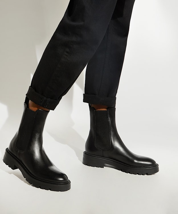 Dune chelsea boots hot sale in black leather