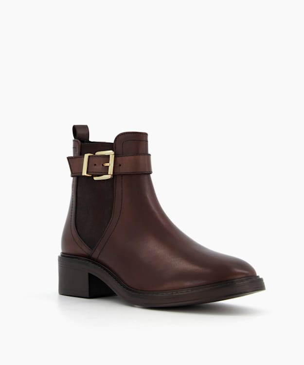 dune flat black ankle boots