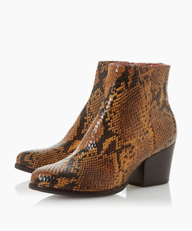 camel block heel boots