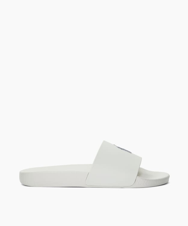 Polo Slidee White Branded Casual Sliders Dune London