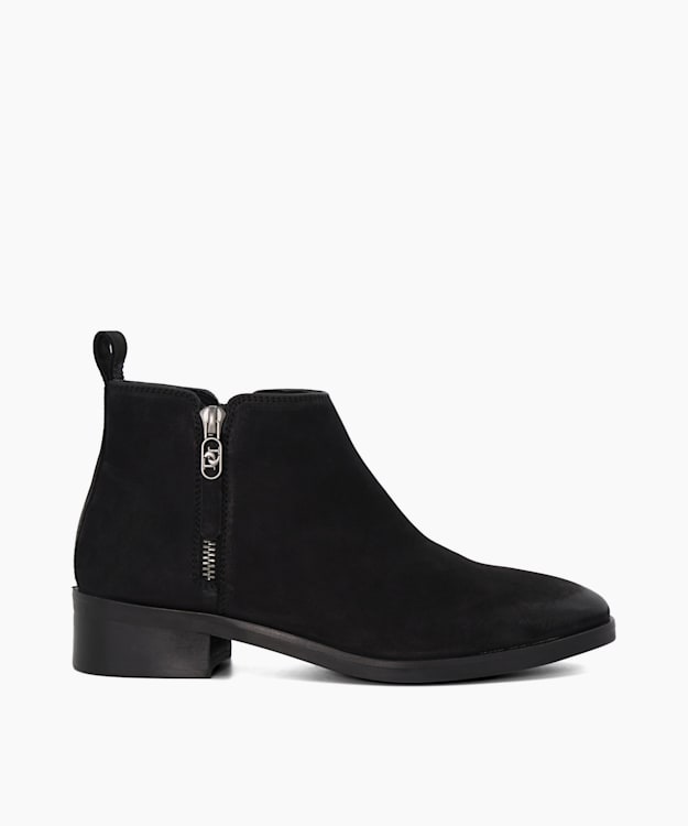 Progress Black, Nubuck Ankle Boots | Dune London