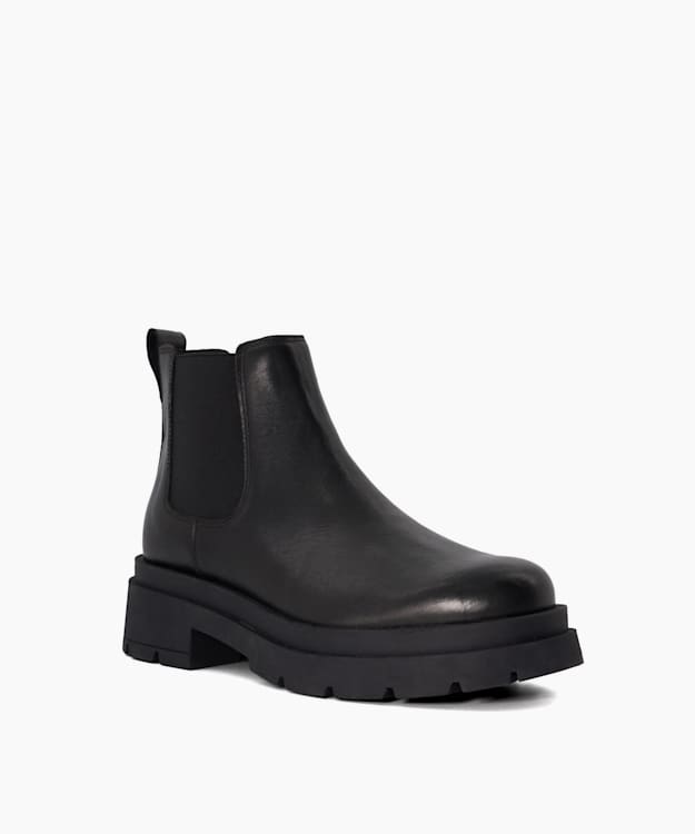 Props Black Chunky Leather Chelsea Boots Dune London