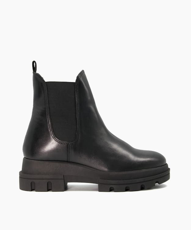 Provense Black Chunky Outsole Chelsea Boots Dune London