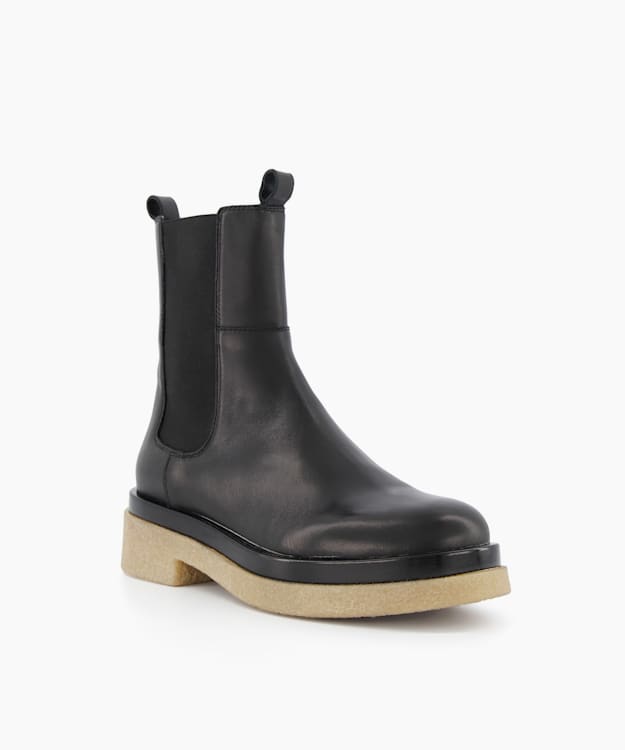 Black crepe shop sole boots