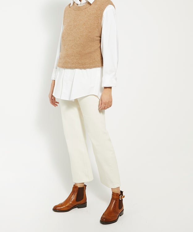Question Tan Brogue Detail Leather Chelsea Boots Dune London