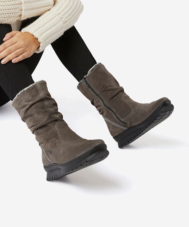 dune rafikii water resistant calf boots black suede