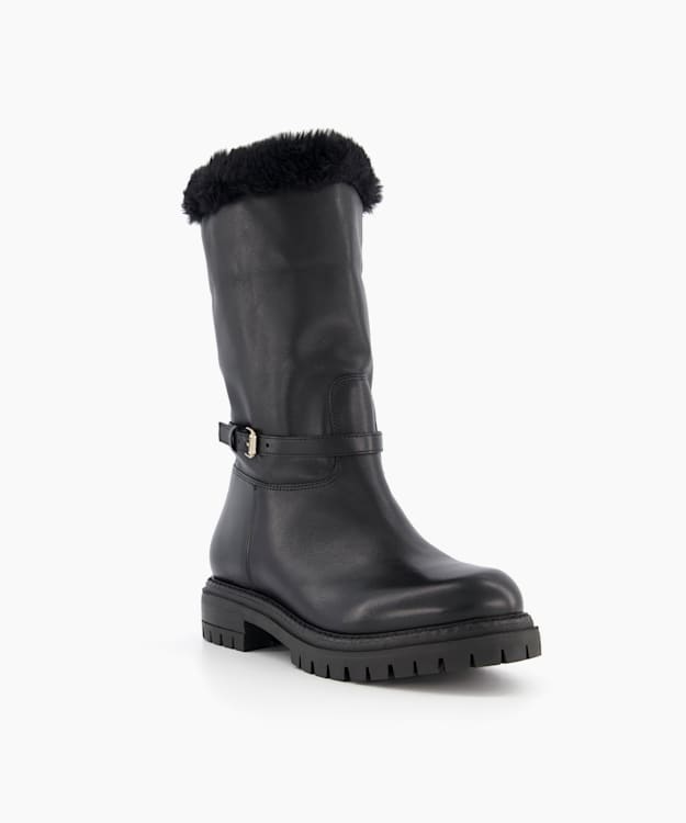 Fur lined sales biker boots