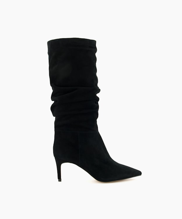 Knee high slouch hot sale boots with heel