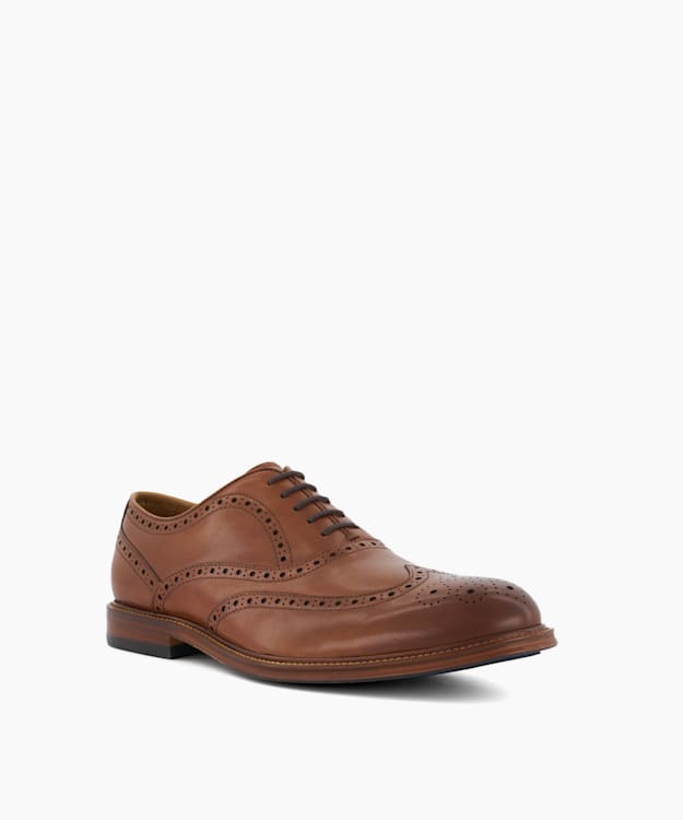 Dune London Solihull Tan Wing Tip Brogues