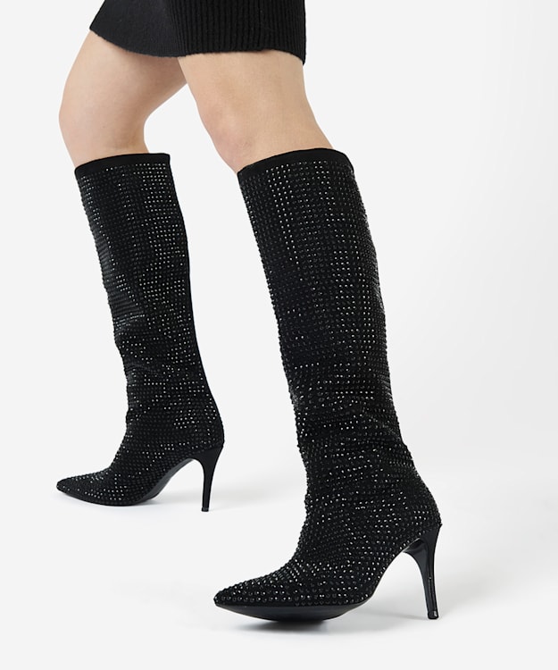 sparkly black ankle boots