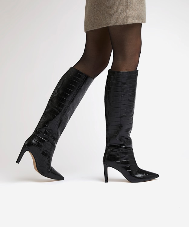 Dune long black on sale boots