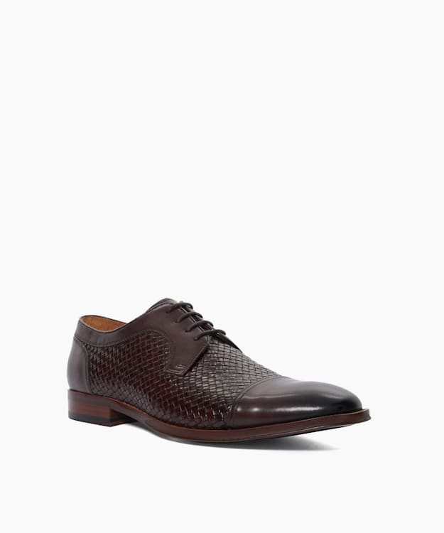 Stimuli Brown, Woven Leather Toe Cap Derby | Dune London