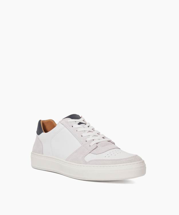 Dune London Tawly White Leather Cup Sole Trainers