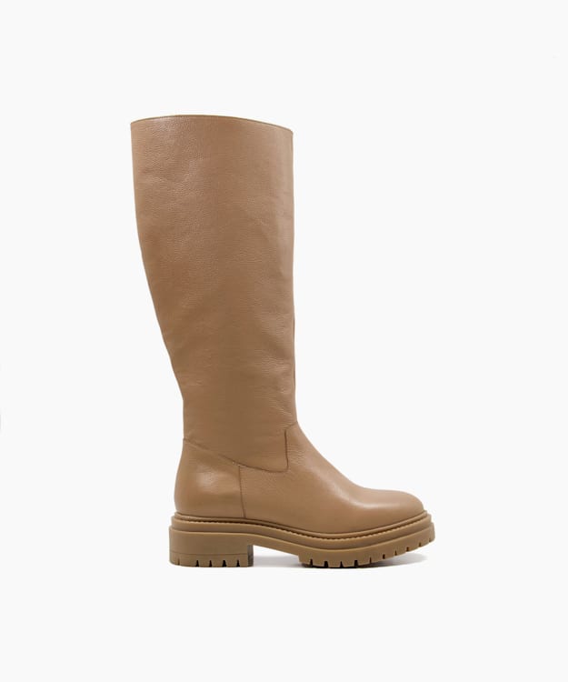 Tan leather knee high hotsell boots uk