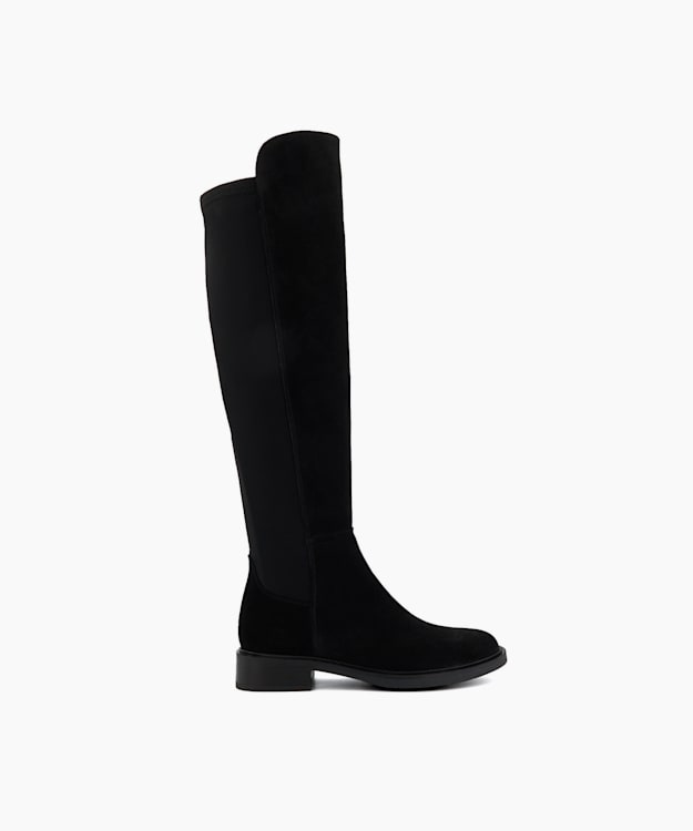 Suede knee cheap high boots flat