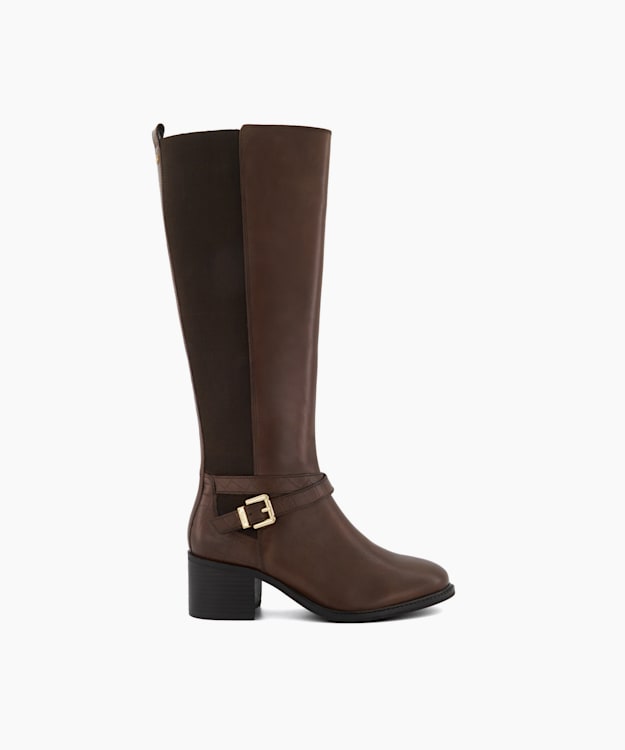 dune brown knee high boots