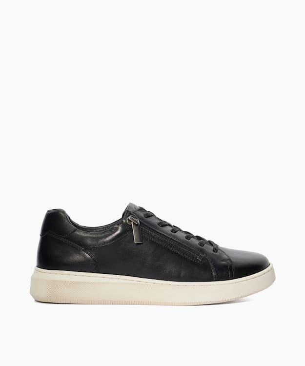 Tribute Black, Zip Detail Cup Sole Trainers | Dune London