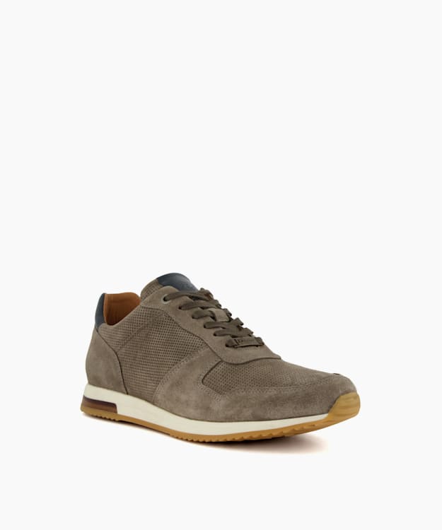 Mens grey cheap suede trainers