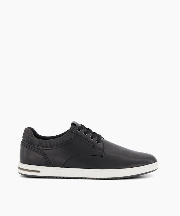 Trippon Black, Leather-Mix Trainers | Dune London