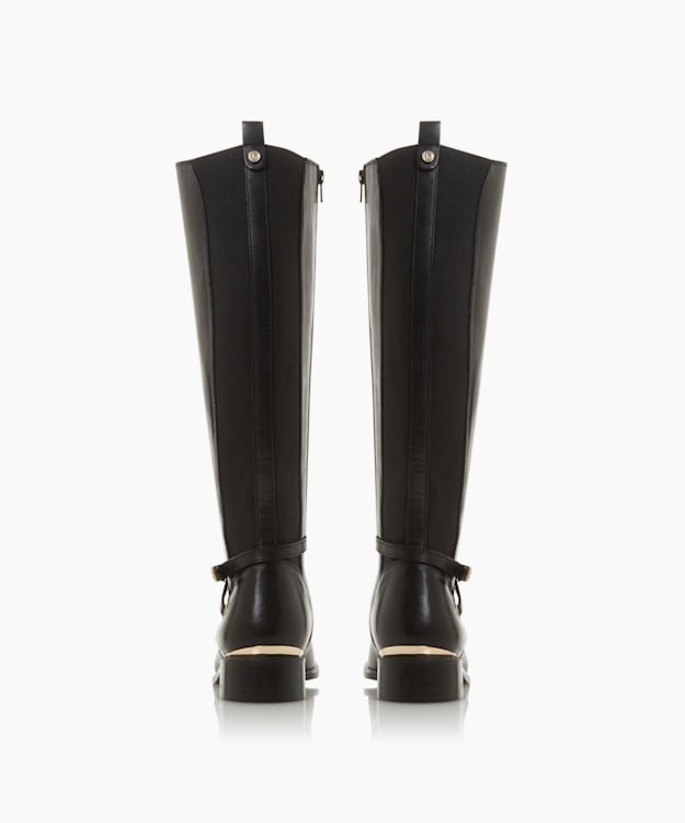 dune double strap knee high boots