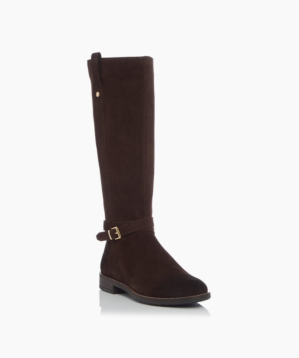 dune double strap knee high boots