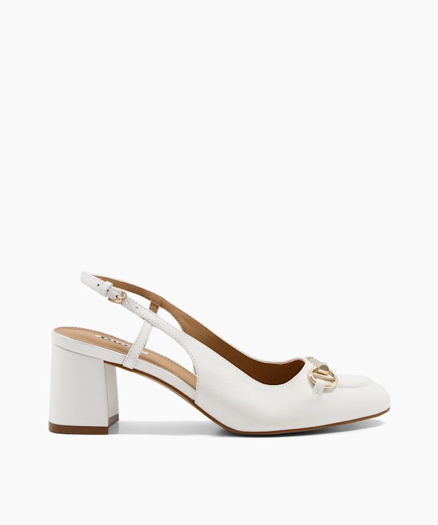 Wide fit white clearance pumps