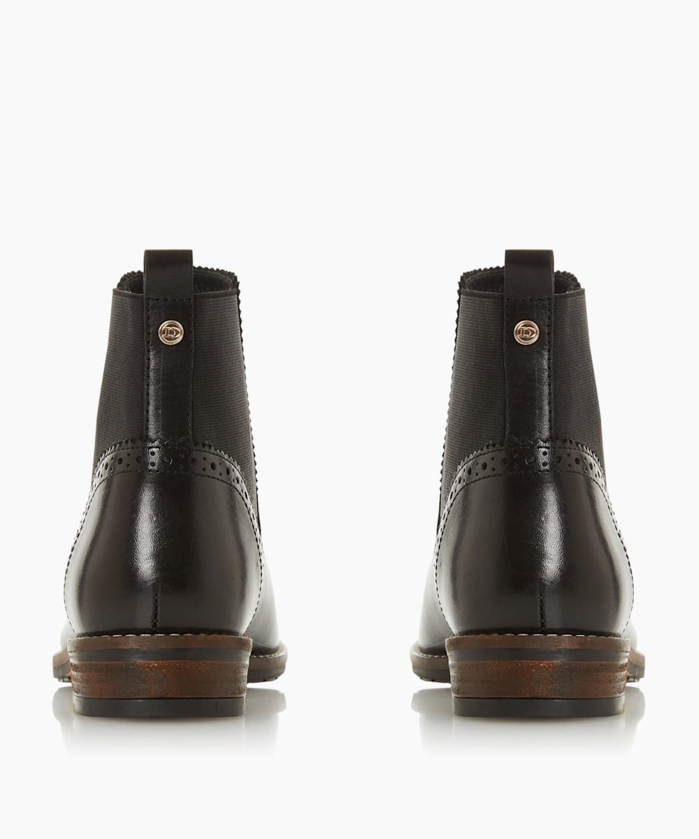 dune wide fit quentons leather chelsea boots in black