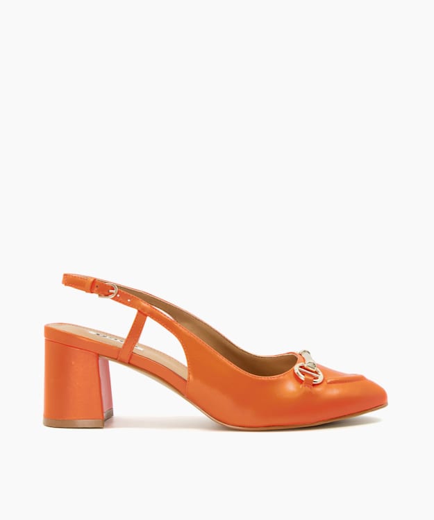 Orange hot sale slingback shoes