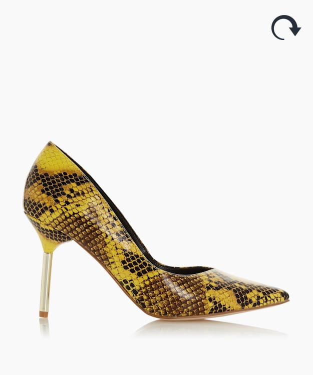 dune snakeskin heels