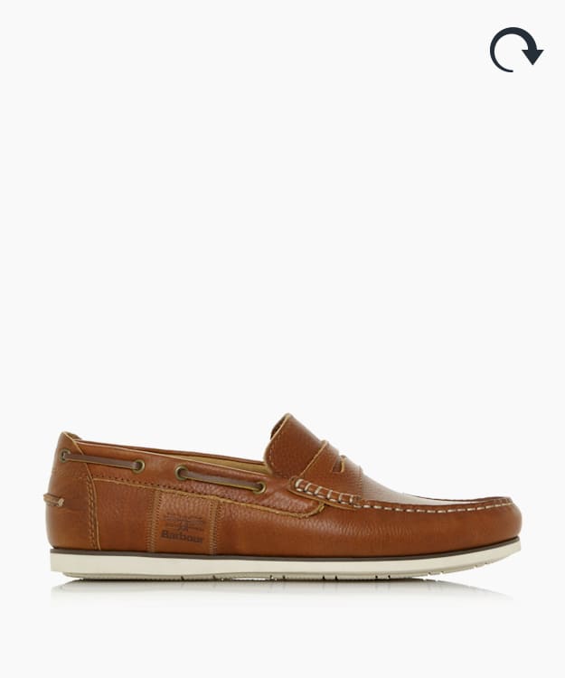 dune boat shoes in tan leather