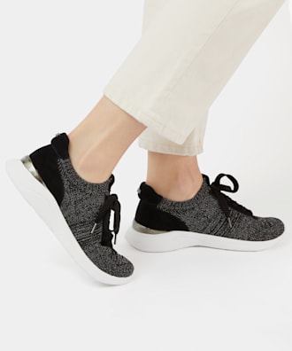 dune black glitter trainers