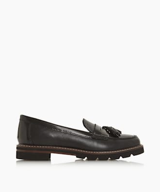 dune black loafers ladies